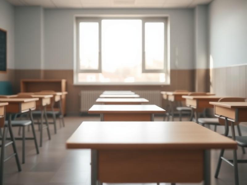 Calm modern classroom with daylight